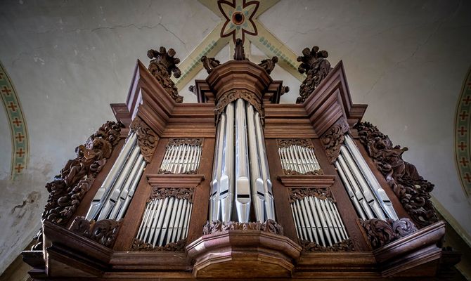 Orgel von Arp Schnittker und Friedrich Albert Mehmel, 1878 in der Schlosskirche Deyelsdorf. Foto: Heiko Prelle
